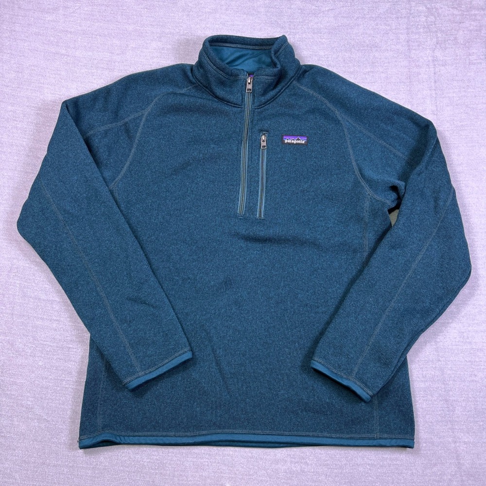 Patagonia Better Sweater 1/4 Zip Pullover Fleece Mens Medium Blue Polyester